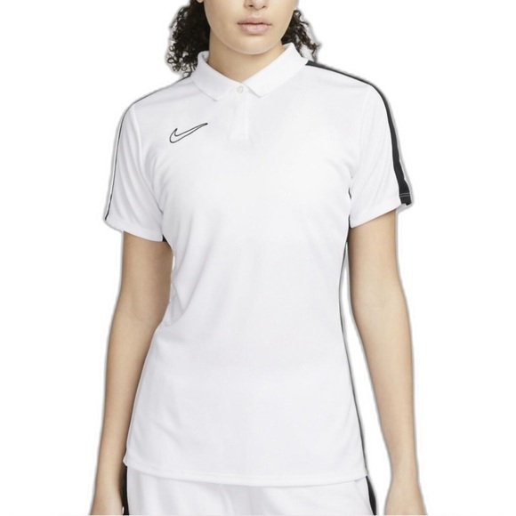 Nike Dri-Fit Women Academy 23 Polo Shirt Small Soccer Golf Tennis White NEW 1025 - Picture 1 of 3